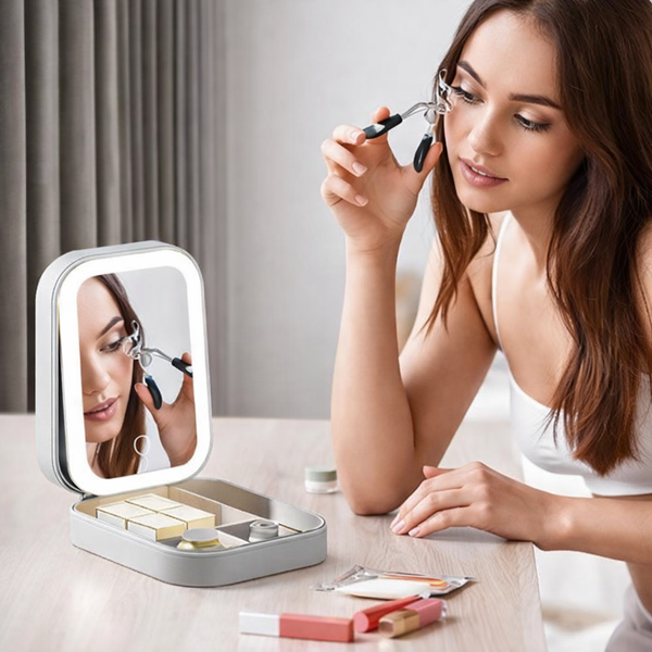 Velora Luxury LED White Jewelry Box – Refined Storage & Mirror